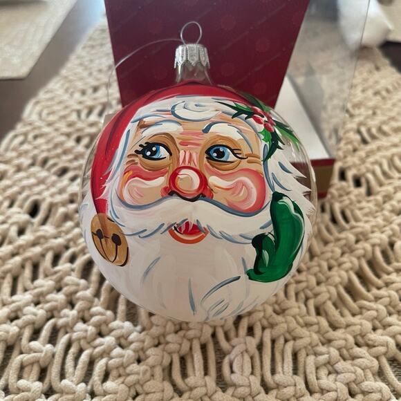 Dillards Trimmings Ornament blown glass Santa Claus - Picture 1 of 8